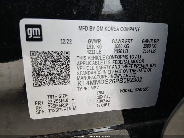 Aukcja sprzedaży 2023 Buick Encore Gx Select Fwd, vin: KL4MMDS26PB092302, numer aukcji: 44864171