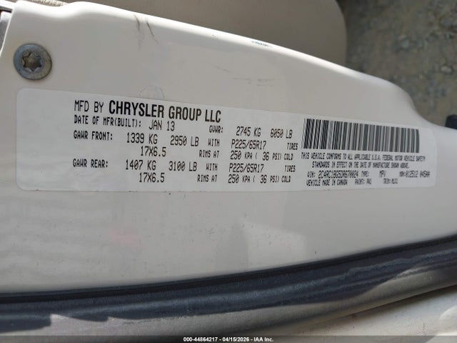 Aukcja sprzedaży 2013 Chrysler Town & Country Touring, vin: 2C4RC1BG5DR670024, numer aukcji: 44864217