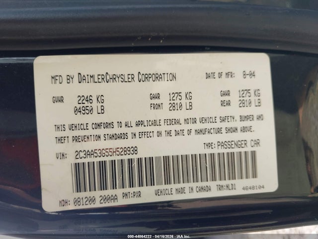 2005 CHRYSLER 300 2C3AA53G55H528938 Photo 8