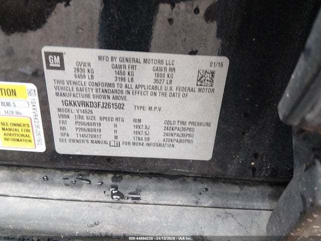 2015 GMC ACADIA 1GKKVRKD3FJ261502 Photo 8