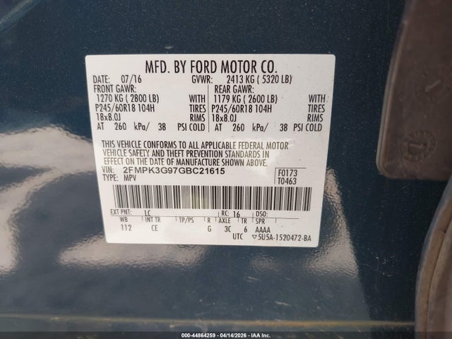 2016 FORD EDGE 2FMPK3G97GBC21615 Photo 8