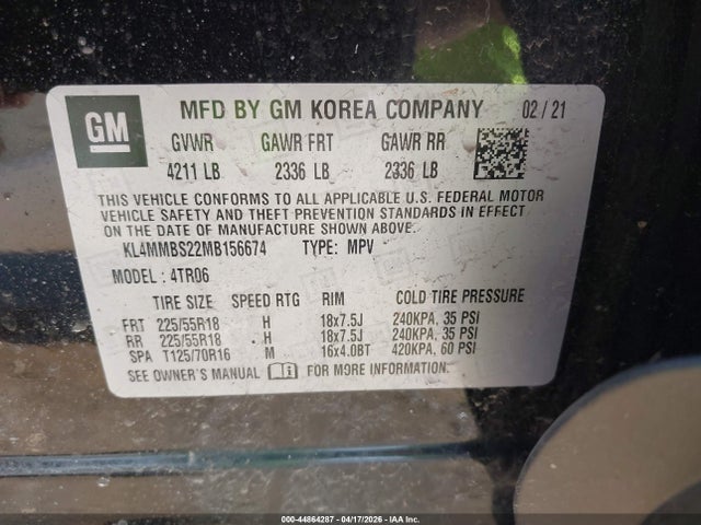 Aukcja sprzedaży 2021 Buick Encore Gx Fwd Preferred, vin: KL4MMBS22MB156674, numer aukcji: 44864287