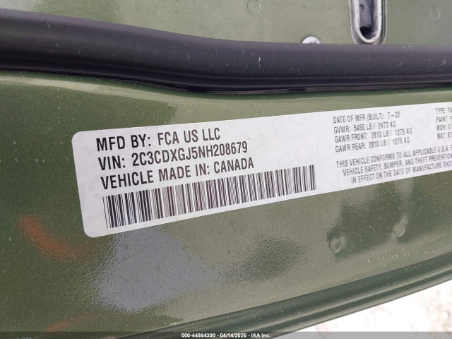 Продажа на аукционе авто 2022 Dodge Charger Scat Pack, vin: 2C3CDXGJ5NH208679, номер лота: 44864300