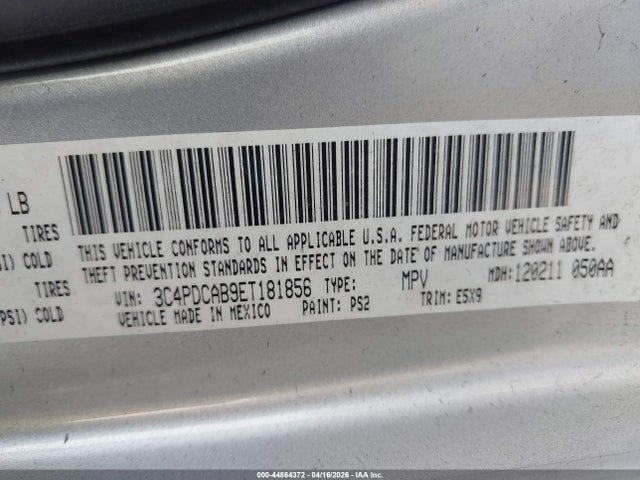 44864372 :رقم المزاد ، 3C4PDCAB9ET181856 vin ، 2014 Dodge Journey American Value Pkg مزاد بيع