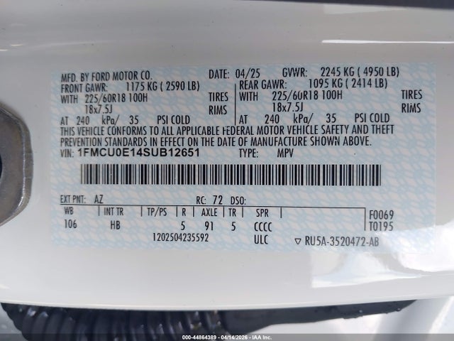 Ford Escape Phev 2025 1FMCU0E14SUB12651 Image 9