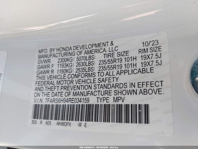 7FARS6H94RE034159 Honda Cr-v Hybrid Sport Touring