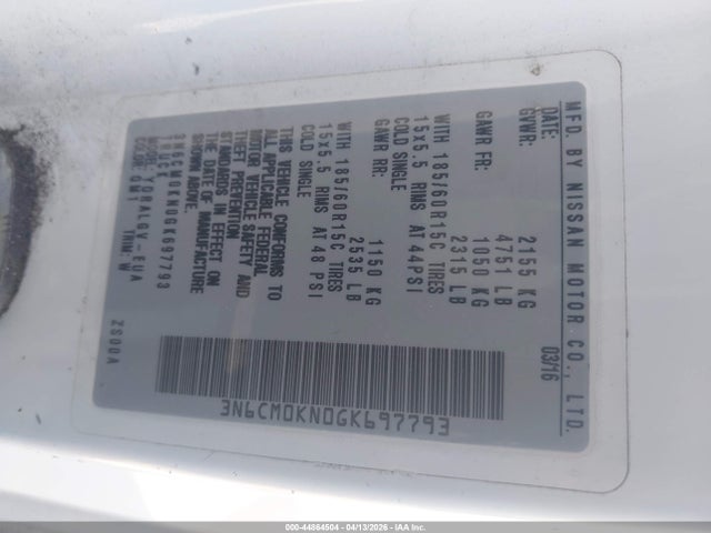 Nissan NV200 SV 2016 3N6CM0KN0GK697793 Image 9