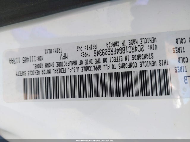 Продажа на аукционе авто 2015 Chrysler Town & Country Touring, vin: 2C4RC1BG4FR609346, номер лота: 44864526