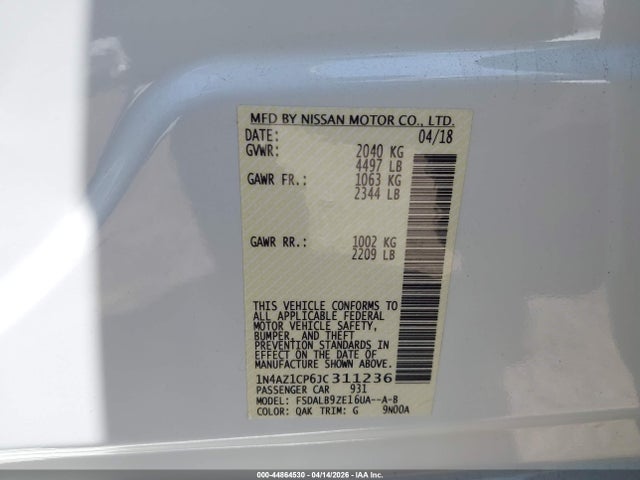 Nissan LEAF S 2018 1N4AZ1CP6JC311236 Image 9