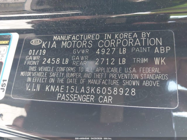KNAE15LA3K6058928 KIA Stinger