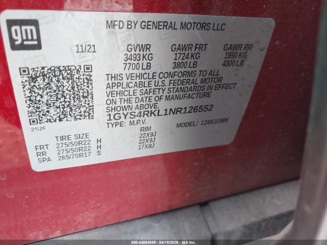 Продажа на аукционе авто 2022 Cadillac Escalade Esv 4wd Sport Platinum, vin: 1GYS4RKL1NR126552, номер лота: 44864599