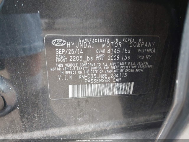 Продажа на аукционе авто 2014 Hyundai Elantra Gt, vin: KMHD35LH8EU234115, номер лота: 44864659