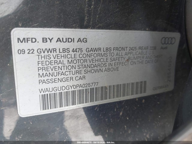WAUGUDGY0PA025777 Audi A3 Premium 40 Tfsi Quattro S Tronic