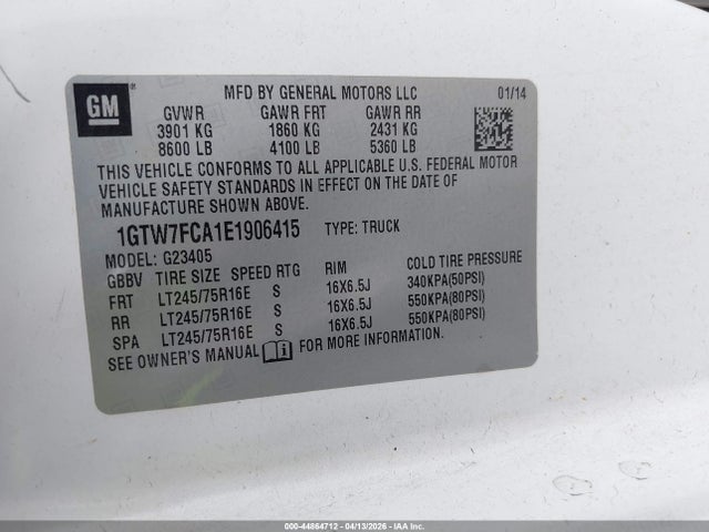 2014 GMC SAVANA 2500 1GTW7FCA1E1906415 Photo 8