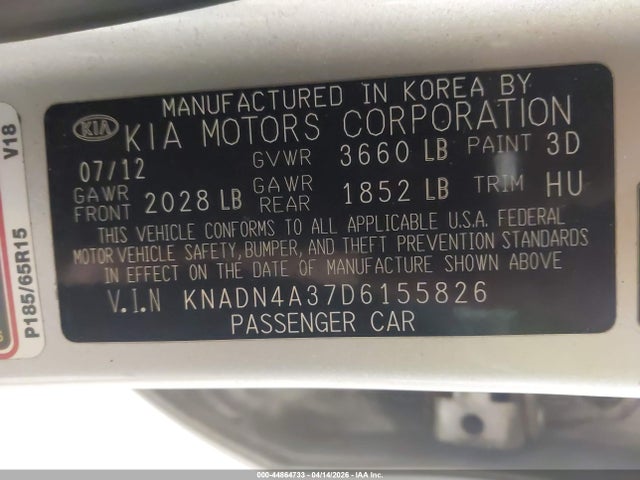 2013 KIA RIO KNADN4A37D6155826 Photo 8