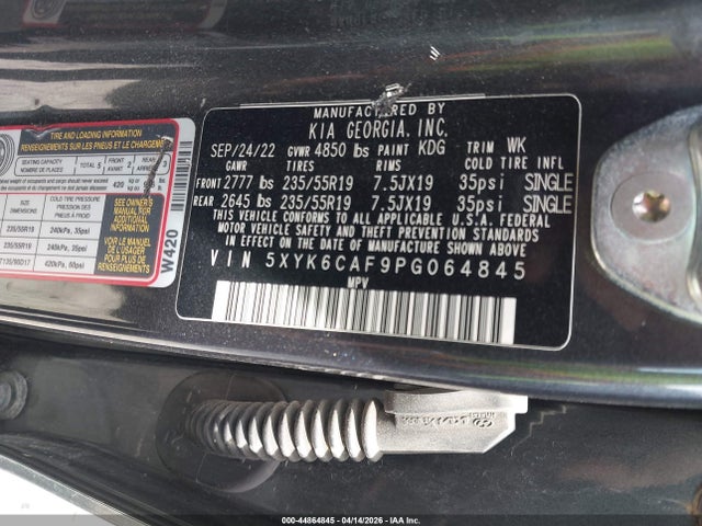 Aukcja sprzedaży 2023 Kia Sportage X-line, vin: 5XYK6CAF9PG064845, numer aukcji: 44864845