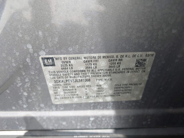Продажа на аукционе авто 2018 Gmc Terrain Slt, vin: 3GKALPEV3JL341068, номер лота: 44864930