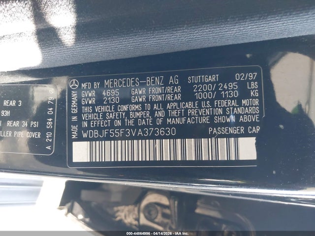 Aukcja sprzedaży 1997 Mercedes-benz E 320, vin: WDBJF55F3VA373630, numer aukcji: 44864996