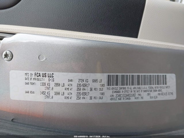 Aukcja sprzedaży 2017 Chrysler Pacifica Touring-l Plus, vin: 2C4RC1EG3HR531057, numer aukcji: 44865018