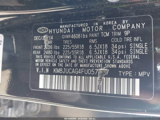 KM8JUCAG4FU057837 Hyundai Tucson Limited