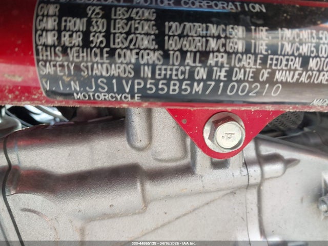 2021 Suzuki Sv650 A/x მანქანა იყიდება აუქციონზე, vin: JS1VP55B5M7100210, აუქციონის ნომერი: 44865138