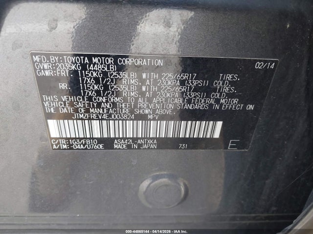 Toyota RAV4 LE 2014 JTMZFREV4EJ003824 Image 9