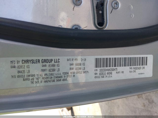 44865199 :رقم المزاد ، 1B3CB3HA0AD568475 vin ، 2010 Dodge Caliber Mainstreet مزاد بيع