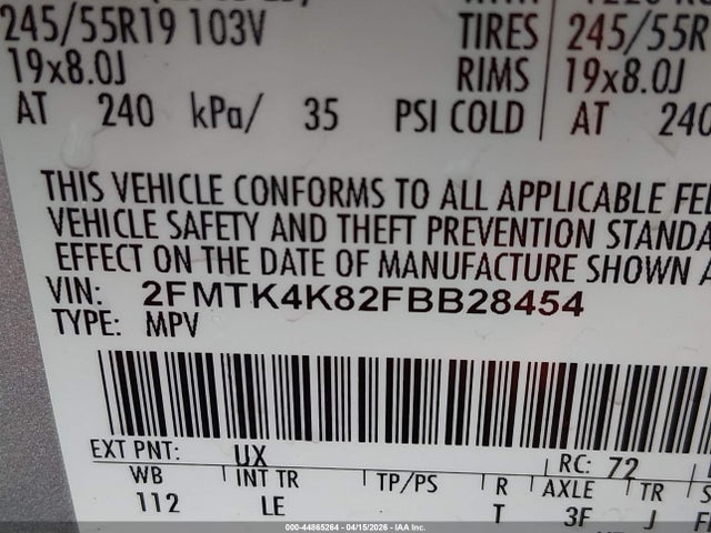 Ford Edge Titanium 2015 2FMTK4K82FBB28454 Image 9