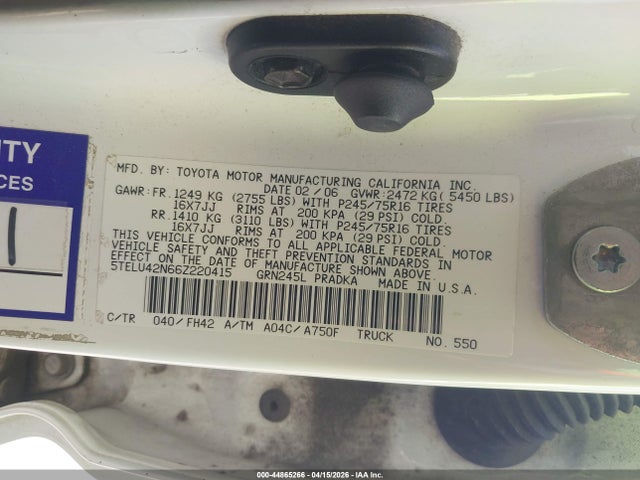 2006 TOYOTA TACOMA 5TELU42N66Z220415 Photo 8