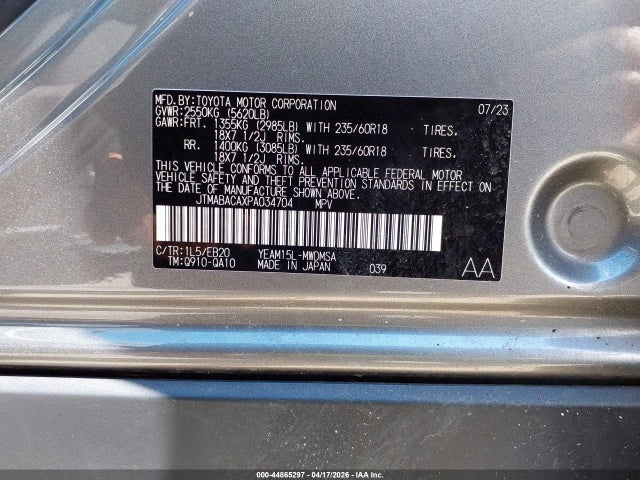 2023 TOYOTA BZ4X JTMABACAXPA034704 Photo 8