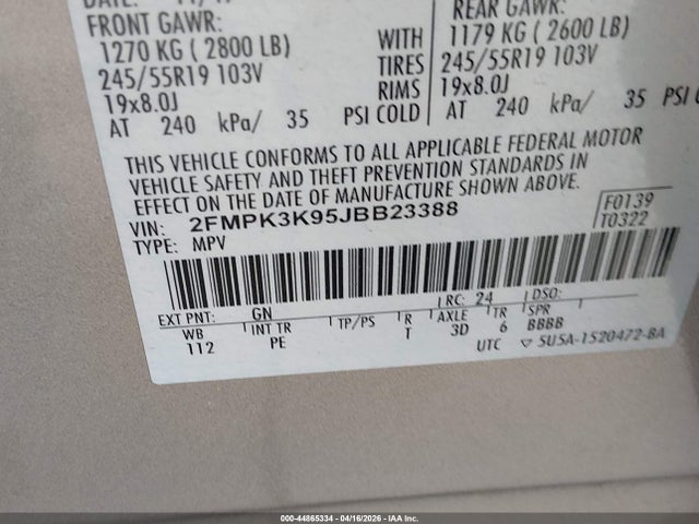 Ford Edge Titanium 2018 2FMPK3K95JBB23388 Image 9
