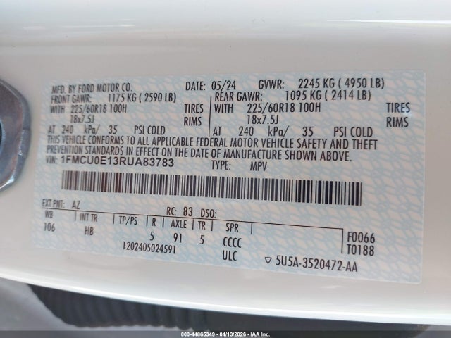 Ford Escape Phev 2024 1FMCU0E13RUA83783 Image 9