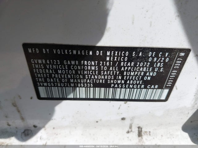 3VWG57BU7LM105335 Volkswagen Jetta 1.4t Sel Premium
