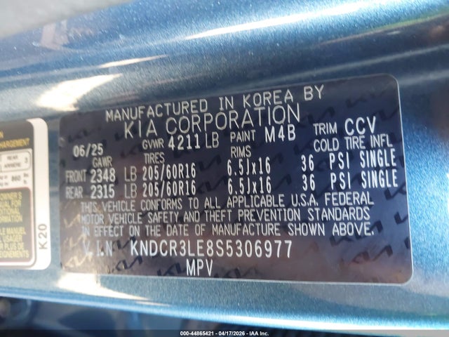 Aukcja sprzedaży 2025 Kia Niro Ex, vin: KNDCR3LE8S5306977, numer aukcji: 44865421