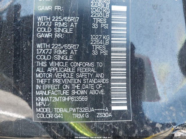 Nissan ROGUE S 2017 KNMAT2MT9HP613569 Image 9
