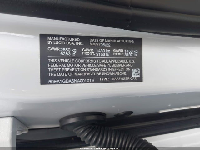 Lucid Air Grand Touring 2022 50EA1GBA6NA001019 Image 9