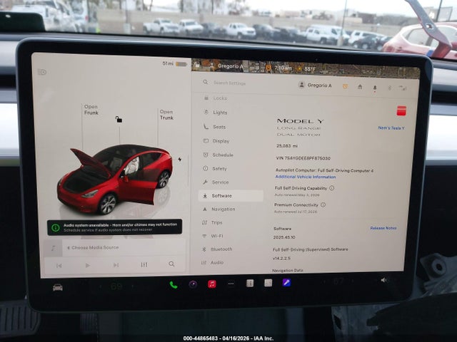 44865483 :رقم المزاد ، 7SAYGDEE8PF875030 vin ، 2023 Tesla Model Y Awd/long Range Dual Motor All-wheel Drive مزاد بيع
