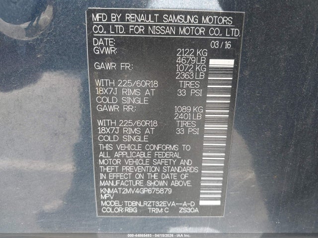 Nissan Rogue Sl 2016 KNMAT2MV4GP675879 Image 9