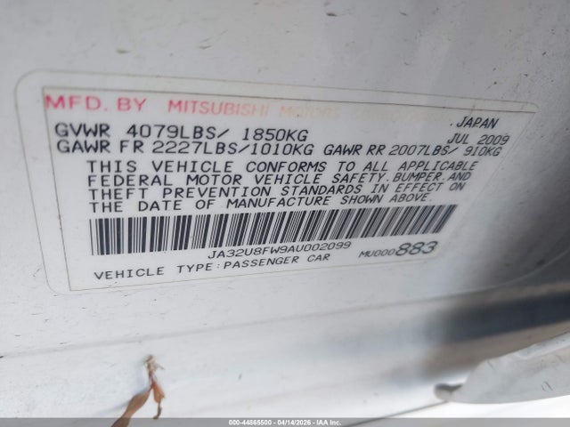 2010 MITSUBISHI LANCER JA32U8FW9AU002099 Photo 8