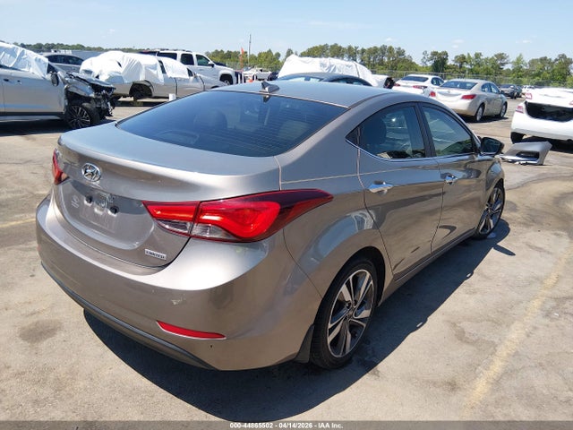 2015 Hyundai Elantra Limited მანქანა იყიდება აუქციონზე, vin: 5NPDH4AE9FH576385, აუქციონის ნომერი: 44865502