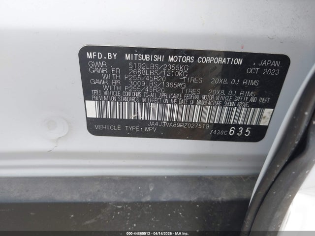Продаж на аукціоні авто 2024 Mitsubishi Outlander Se 2.5 2wd/se Black Edition S-awc/se Black Edition W/pano Roof S-awc, vin: JA4J3VA89RZ027519, номер лоту: 44865512