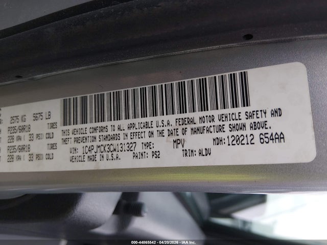 Aukcja sprzedaży 2012 Jeep Liberty Limited Edition, vin: 1C4PJMCK3CW131327, numer aukcji: 44865542