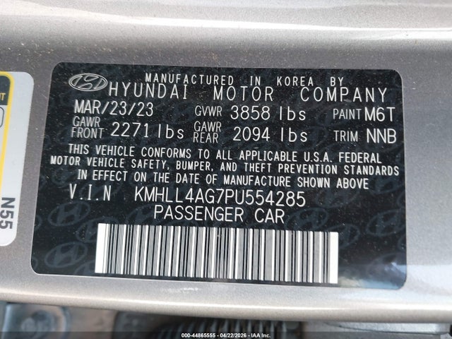 Aukcja sprzedaży 2023 Hyundai Elantra Se, vin: KMHLL4AG7PU554285, numer aukcji: 44865555