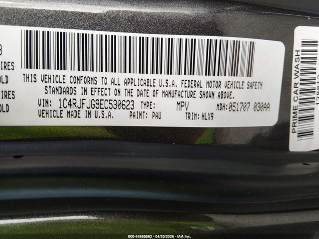 Продажа на аукционе авто 2014 Jeep Grand Cherokee Summit, vin: 1C4RJFJG9EC530623, номер лота: 44865562
