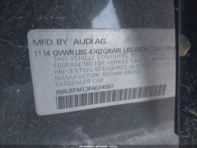 Aukcja sprzedaży 2015 Audi A4 2.0t Premium, vin: WAUEFAFL3FA074587, numer aukcji: 44865570