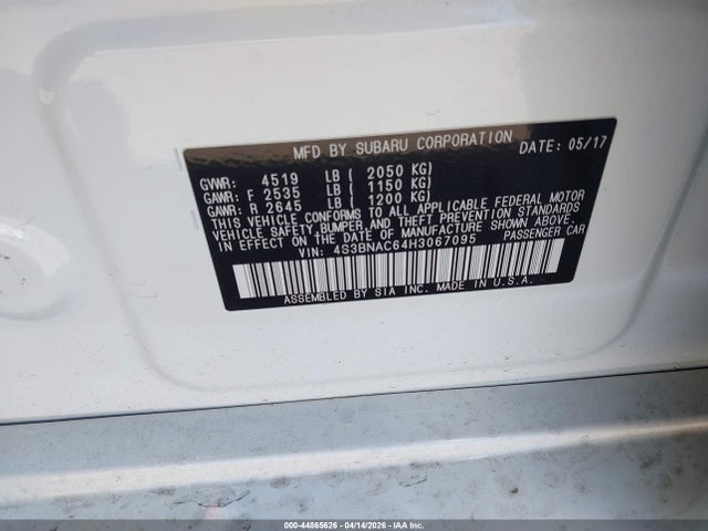 Subaru Legacy 2.5i Premium 2017 4S3BNAC64H3067095 Image 9