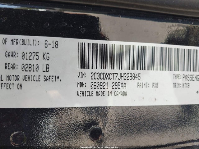 2018 Dodge Charger R/t Rwd მანქანა იყიდება აუქციონზე, vin: 2C3CDXCT7JH329845, აუქციონის ნომერი: 44865628
