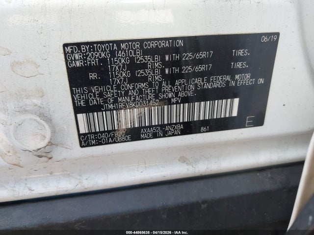 Toyota RAV4 LE 2019 JTMH1RFV8KD031452 Image 9