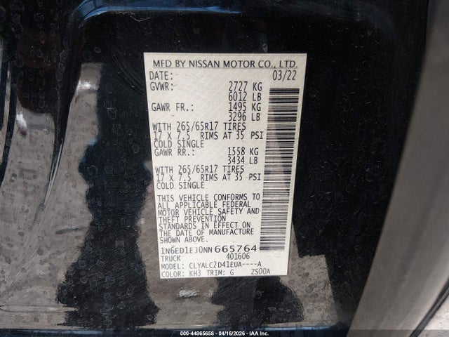Nissan Frontier Sv 4x2 2022 1N6ED1EJ0NN665764 Image 9