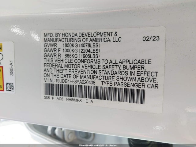 19UDE4H68PA020408 Acura Integra A-spec Technology